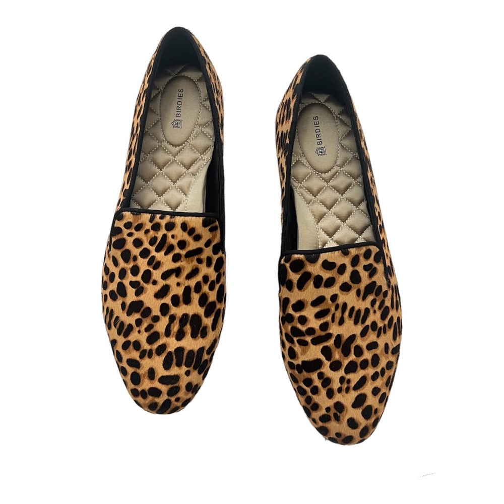 NWT Birdies The Starling Leopard Print Calf Hair Loafers Flats Size 12 $195